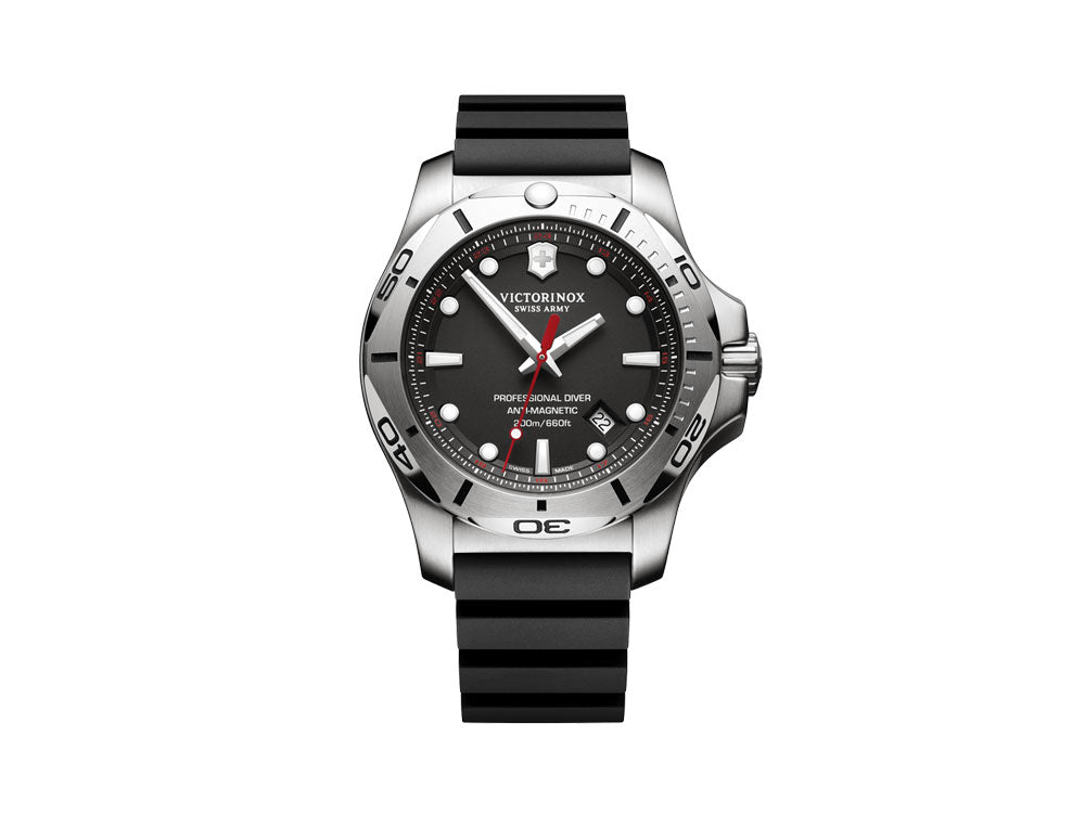 Reloj de Cuarzo Victorinox I.N.O.X., Negro, 45 mm, Correa de caucho, V241733