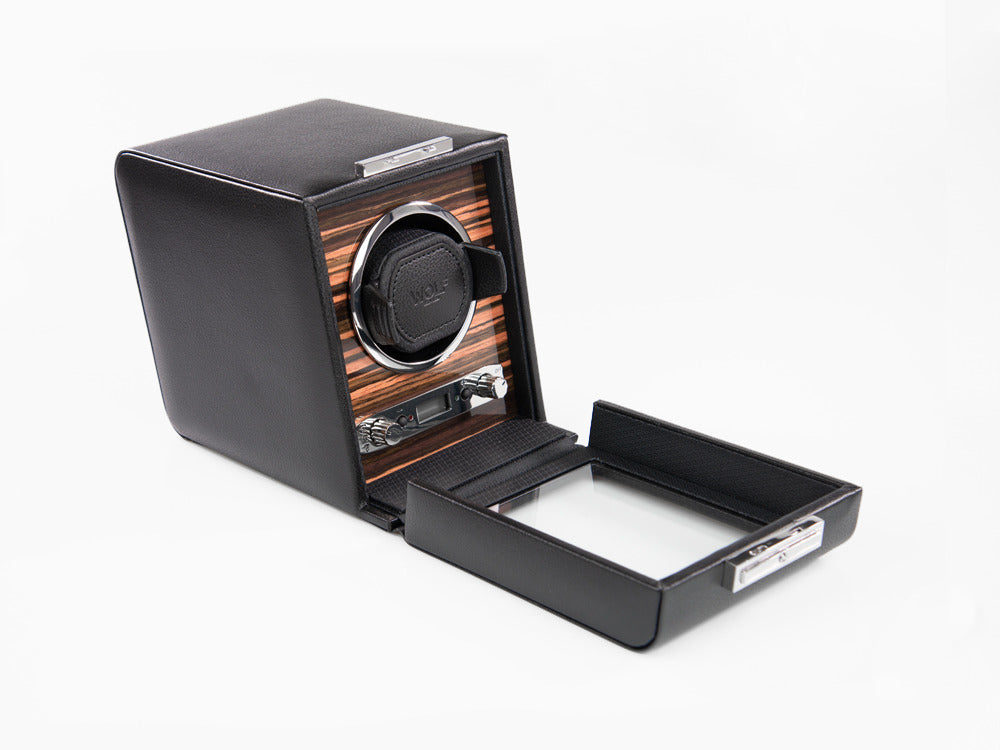 Rotor de relojes WOLF Roadster, 1 Reloj, Negro, Piel Vegana, 457056