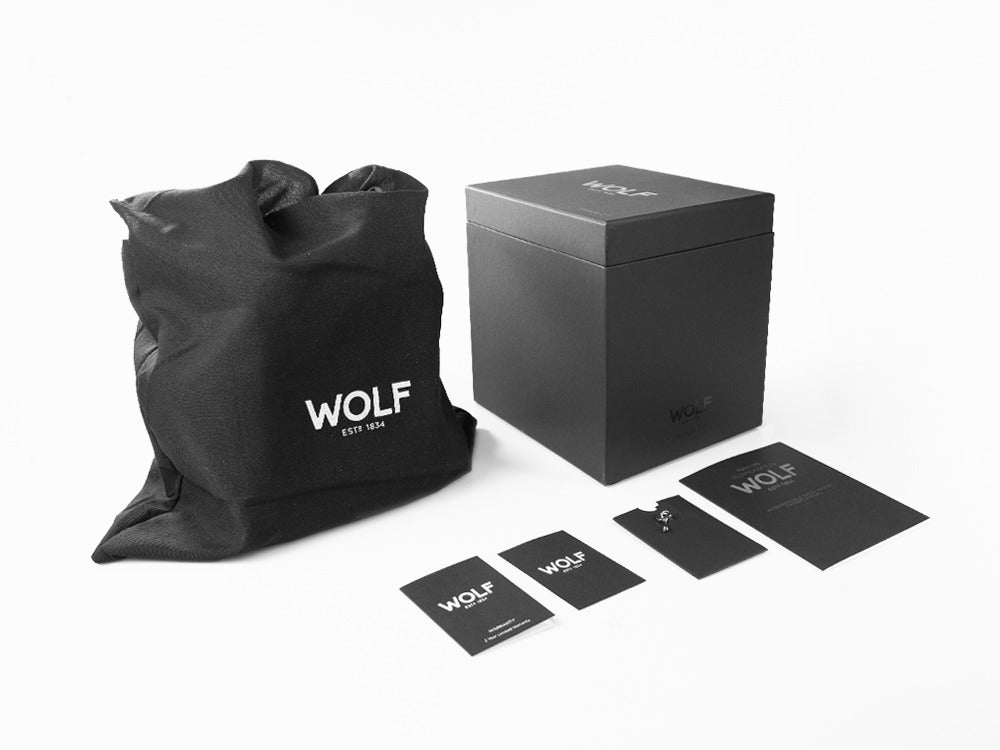 Rotor de relojes WOLF Roadster, 1 Reloj, Negro, Piel Vegana, 457056