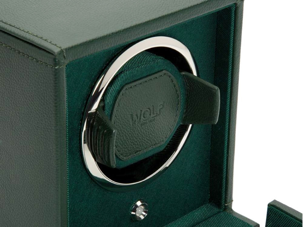 Rotor de relojes WOLF Cub, 1 Reloj, Verde, Piel Vegana, 461141