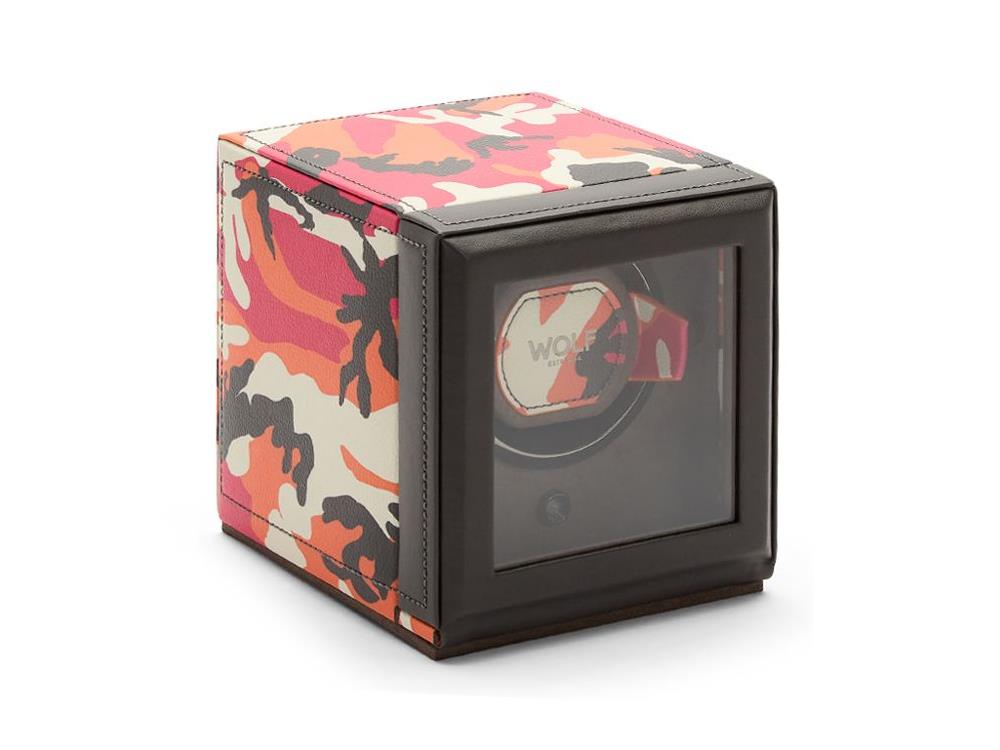 Rotor de relojes WOLF Elements Fire, 1 Reloj, Rojo, Piel Vegana, 665172