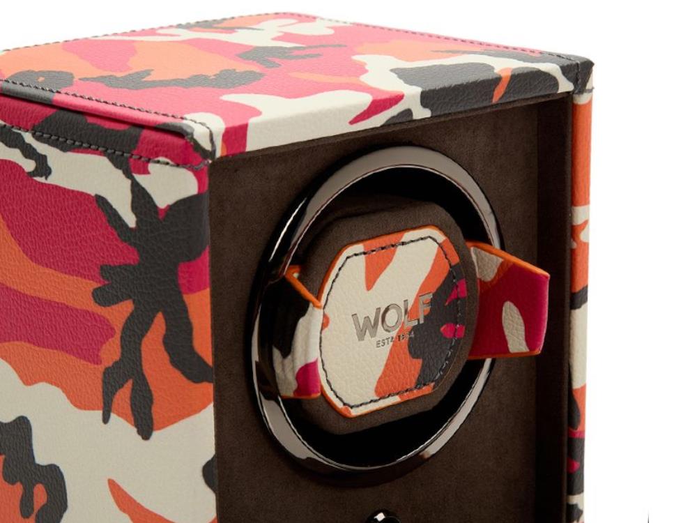 Rotor de relojes WOLF Elements Fire, 1 Reloj, Rojo, Piel Vegana, 665172