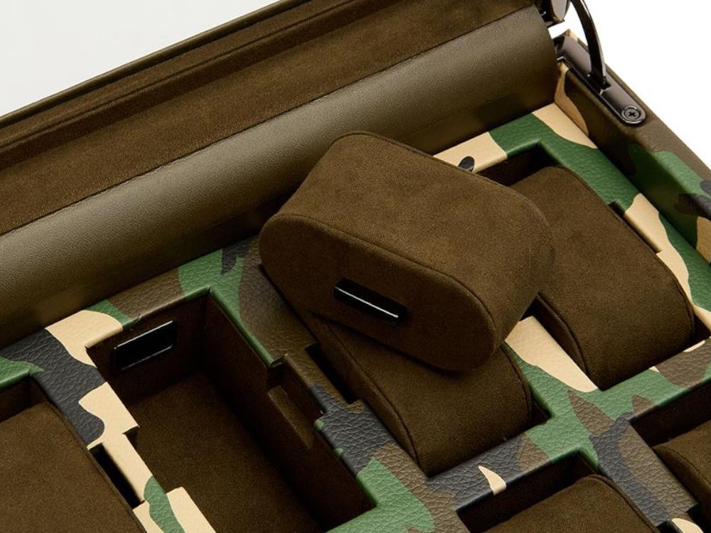 Caja de relojes WOLF Elements Earth, 10 Relojes, Verde, Piel Vegana, 665430