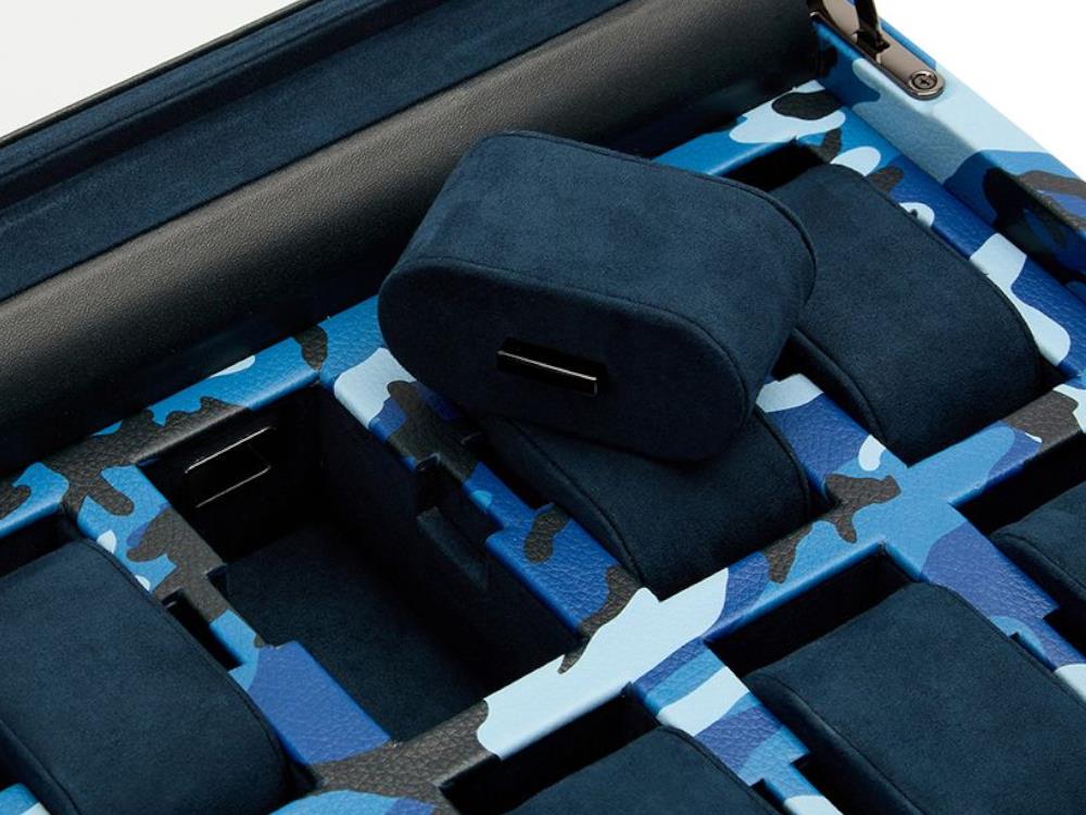 Caja de relojes WOLF Elements Water, 10 Relojes, Azul, Piel Vegana, 665471