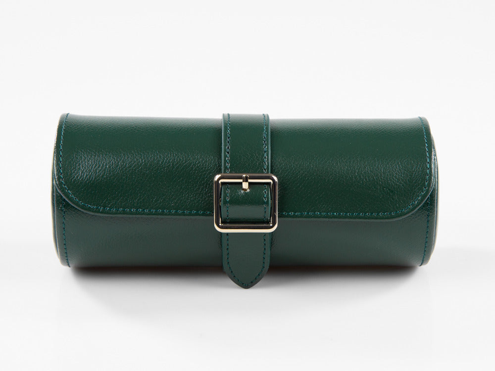 Estuche de relojes WOLF British Racing, 3 relojes, Verde, Piel, 792941