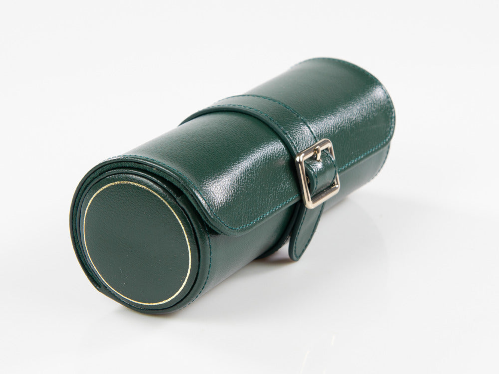 Estuche de relojes WOLF British Racing, 3 relojes, Verde, Piel, 792941