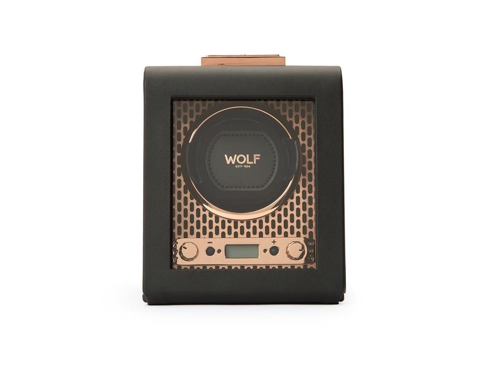 Rotor de relojes, WOLF, Negro, 1 Reloj, Piel Vegana, 469116