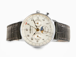 Reloj de Cuarzo Zeppelin LZ 129 Hindenburg Moonphase Lady, Plata, 36 mm, 7037-1
