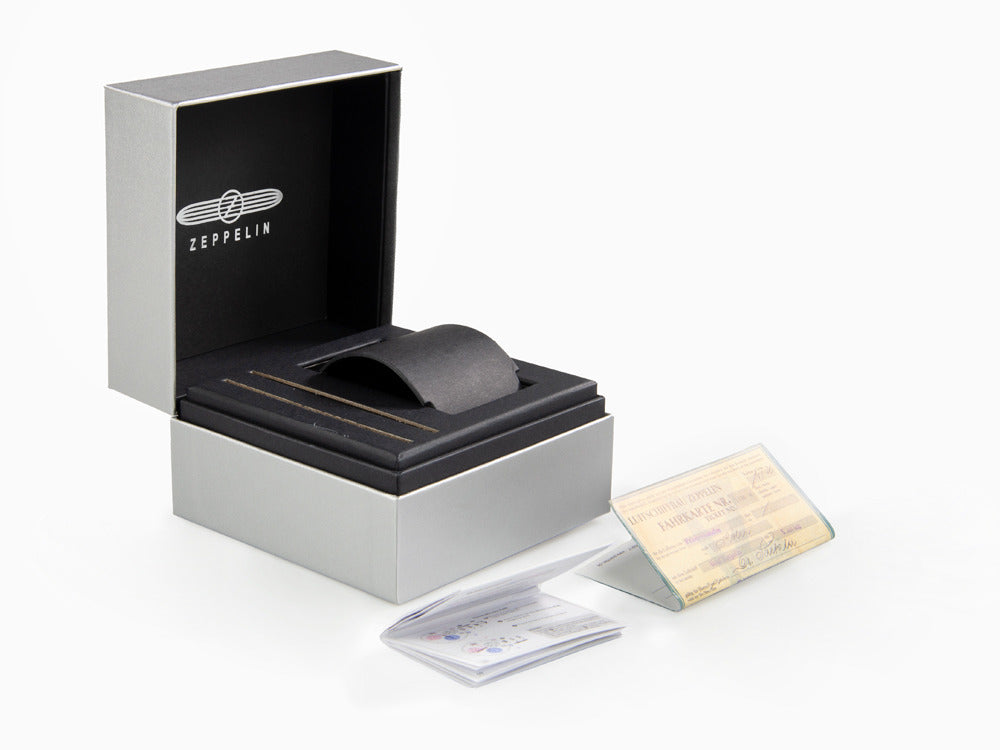 Reloj de Cuarzo Zeppelin LZ 129 Hindenburg Moonphase Lady, PVD Oro, 36mm, 7039-1