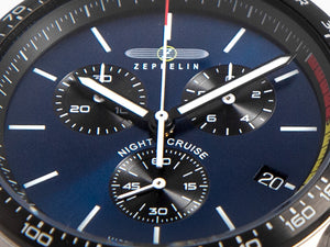 Reloj de Cuarzo Zeppelin Night Cruise, Azul, 42 mm, Cronógrafo, Día, 7288M-3