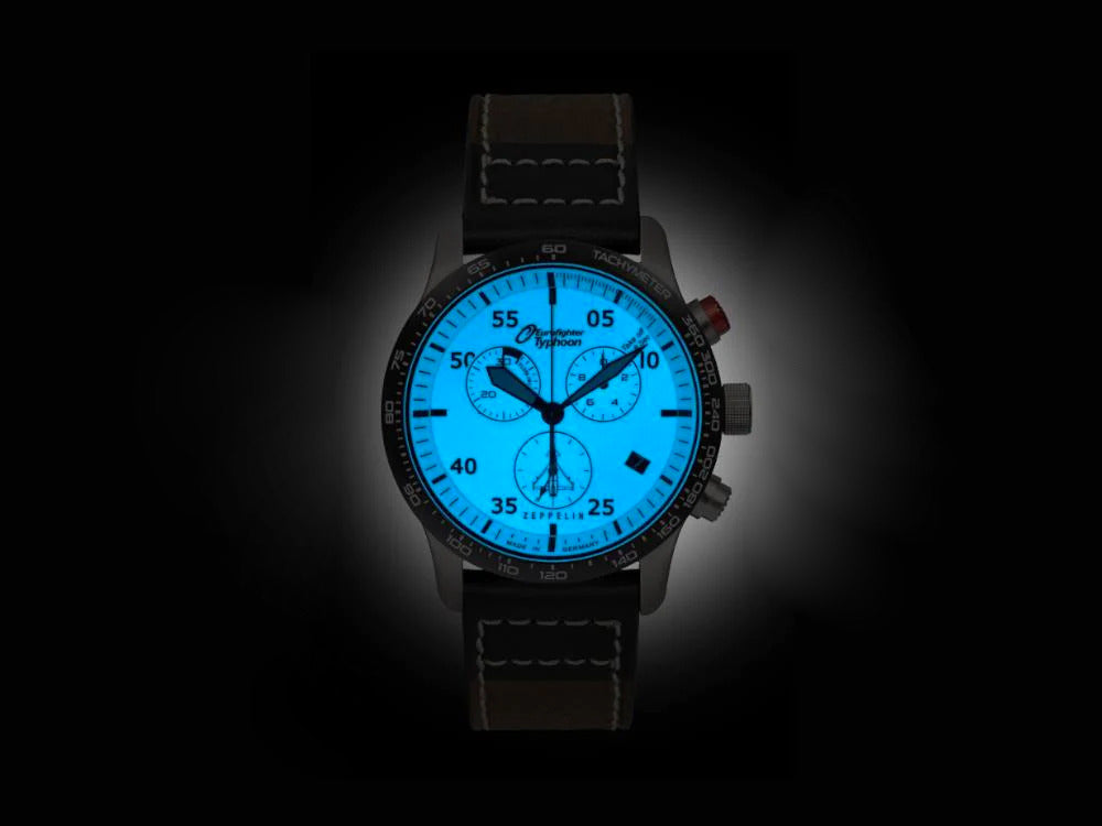 Reloj de Cuarzo Zeppelin Eurofighter, Blanco, Día, Correa de piel, 7298-5