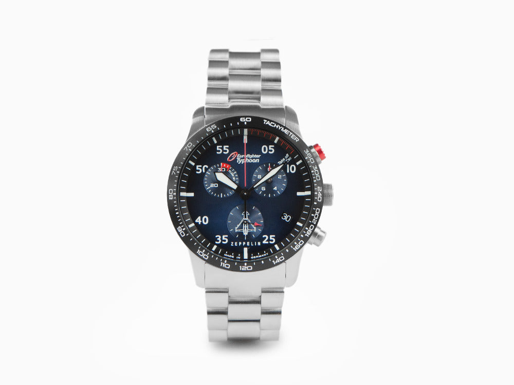 Set Reloj de Cuarzo Zeppelin Eurofighter, Azul, Día, Correa de piel, 7298M-3