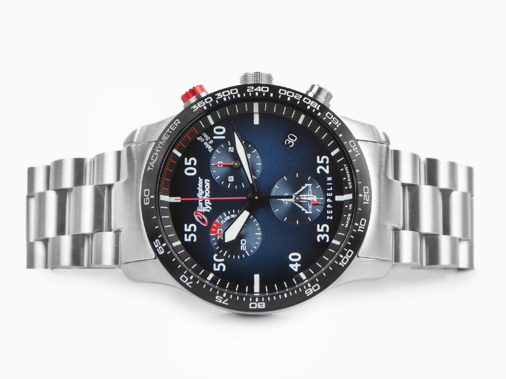 Set Reloj de Cuarzo Zeppelin Eurofighter, Azul, Día, Correa de piel, 7298M-3