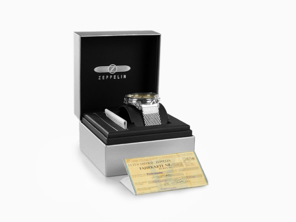 Reloj de Cuarzo Zeppelin LZ 127 Graf Zeppelin, Beige, 42 mm, GMT, 7642M-5