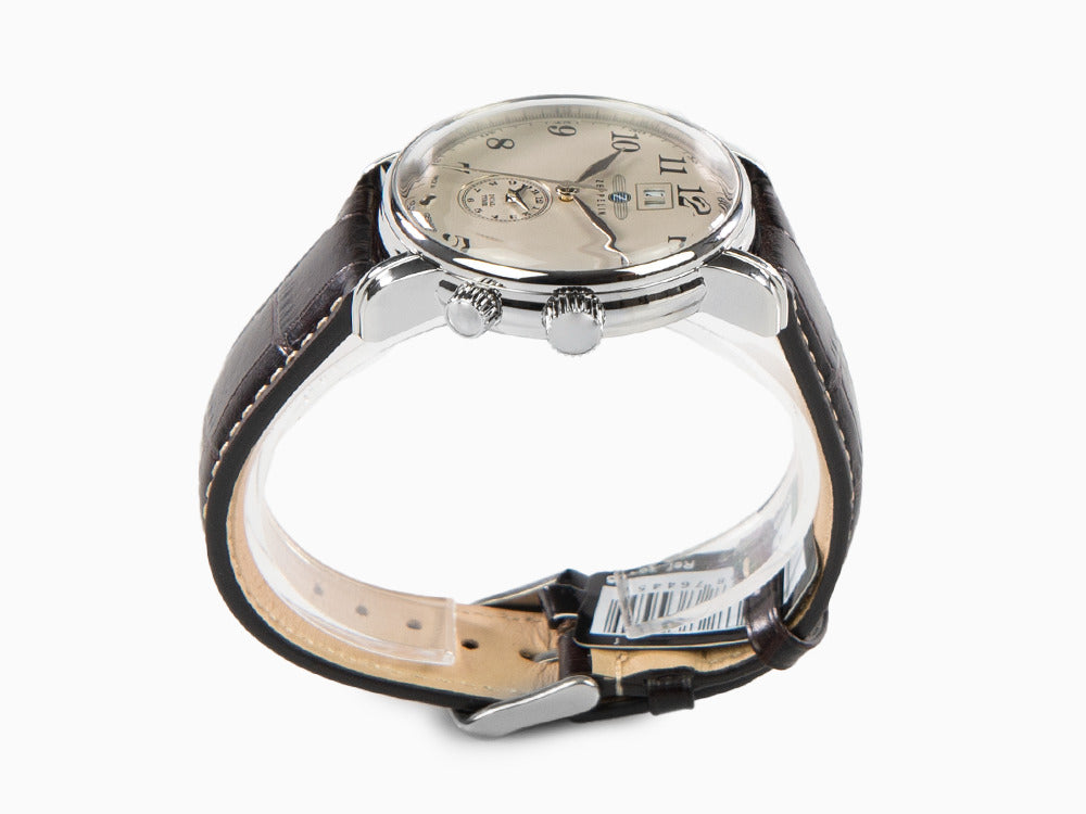 Reloj de Cuarzo Zeppelin LZ 127 Graf Zeppelin, Beige, 42 mm, GMT, 7644-5