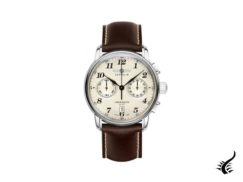 Reloj de Cuarzo Zeppelin LZ 127 Graf Zeppelin, Beige, 42 mm, Cronógrafo, 7678-5