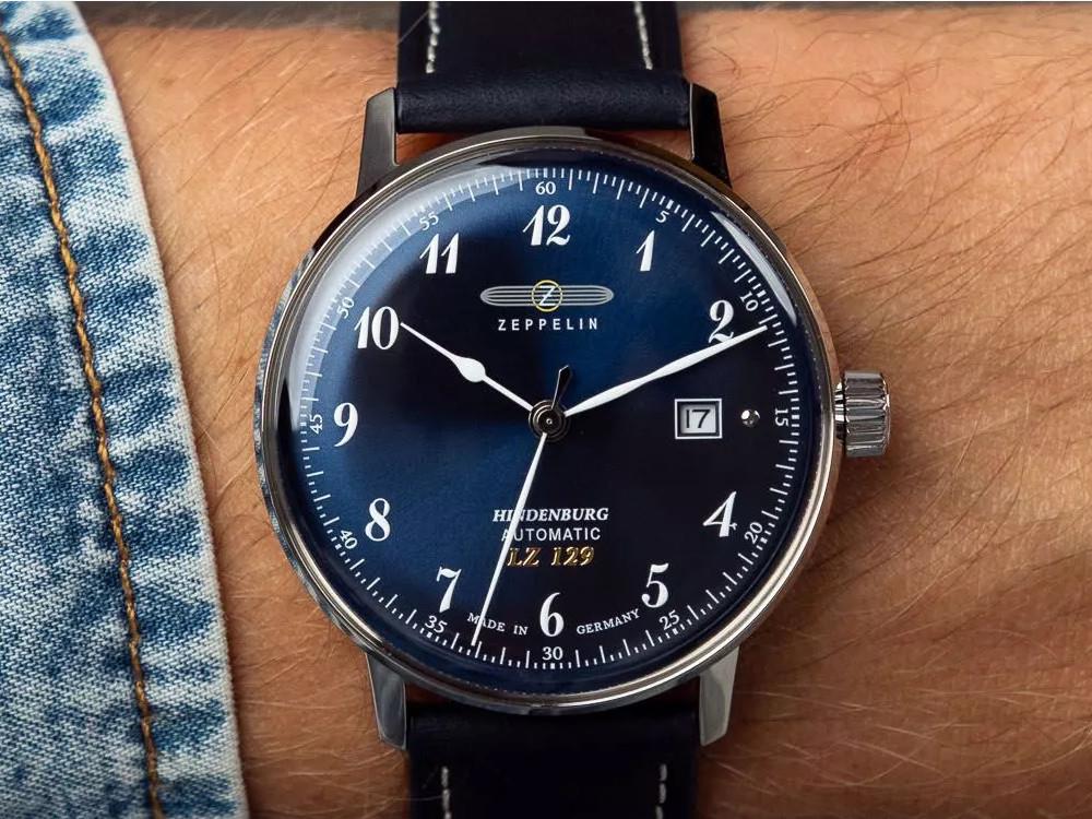 Reloj Automático Zeppelin LZ 129 Hindenburg, Azul, 40 mm, Día, 8056-3