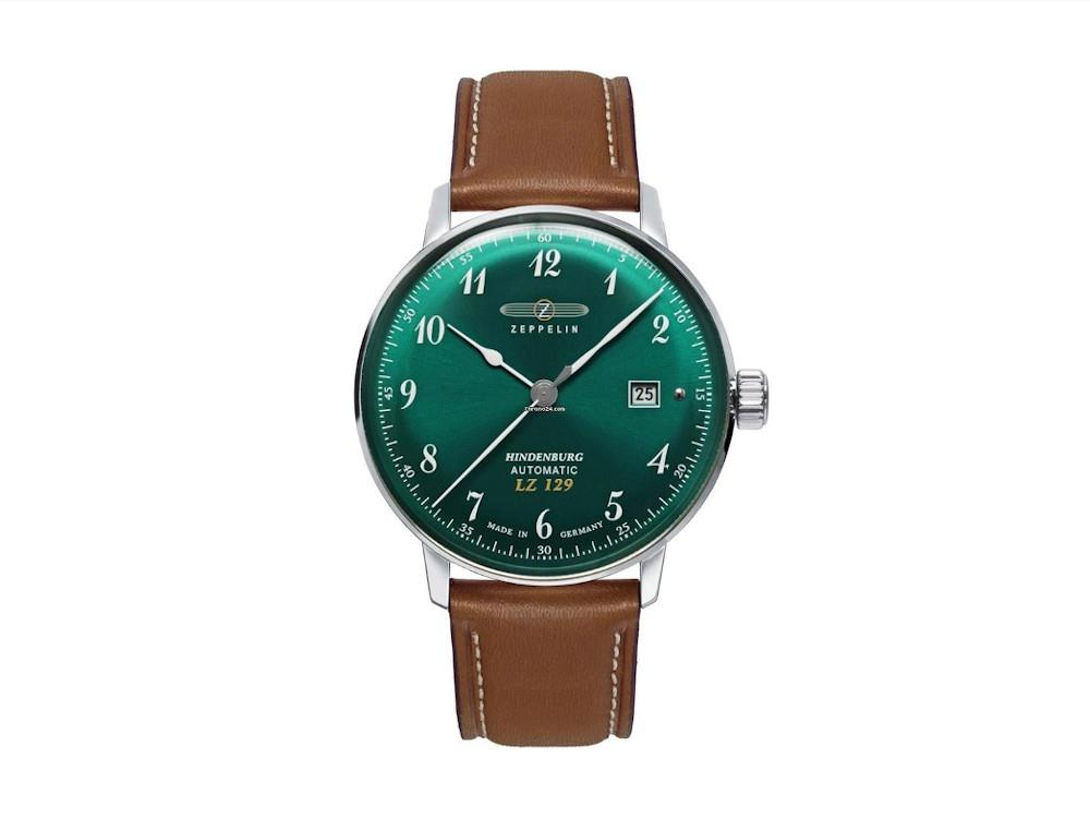 Reloj Automático Zeppelin LZ 129 Hindenburg, Verde, 40 mm, Día, 8056-4