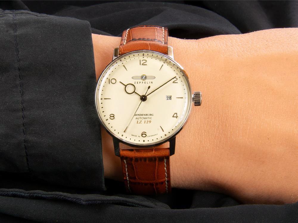 Reloj Automático Zeppelin LZ 129 Hindenburg, Beige, 40 mm, Día, Piel, 8062-5