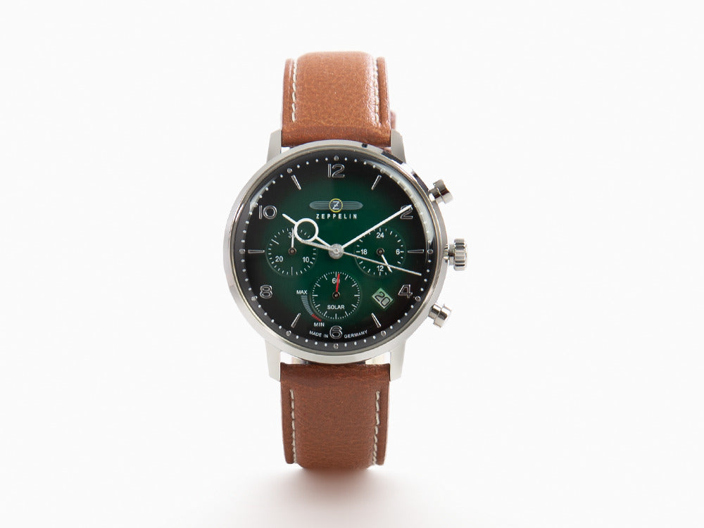 Reloj de Cuarzo Zeppelin LZ 129 Hindenburg, Verde, 41 mm, Día, Piel, 8086-4n