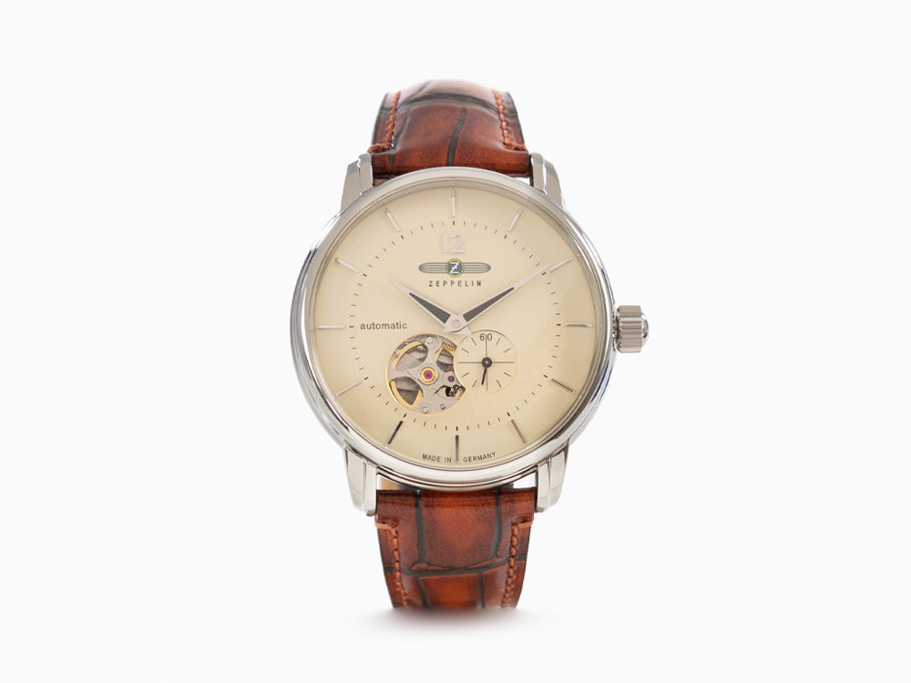 Reloj Automático Zeppelin LZ 120 Bodensee, Beige, 40cm, Correa de piel, 8166-1