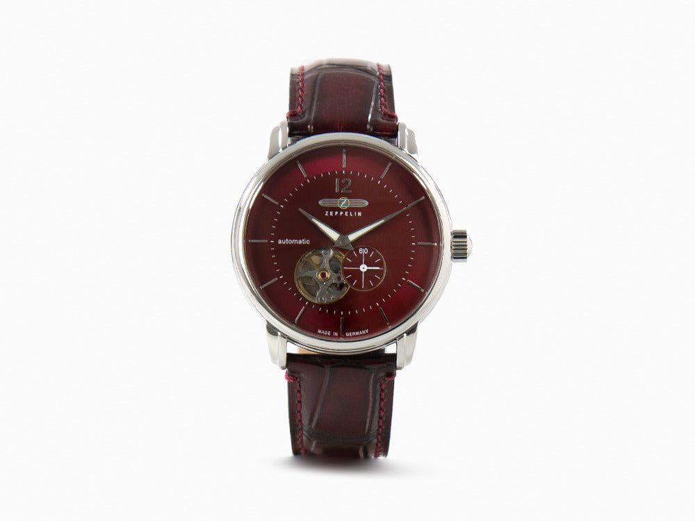Reloj Automático Zeppelin LZ 120 Bodensee, Rojo, 40cm, Correa de piel, 8166-5