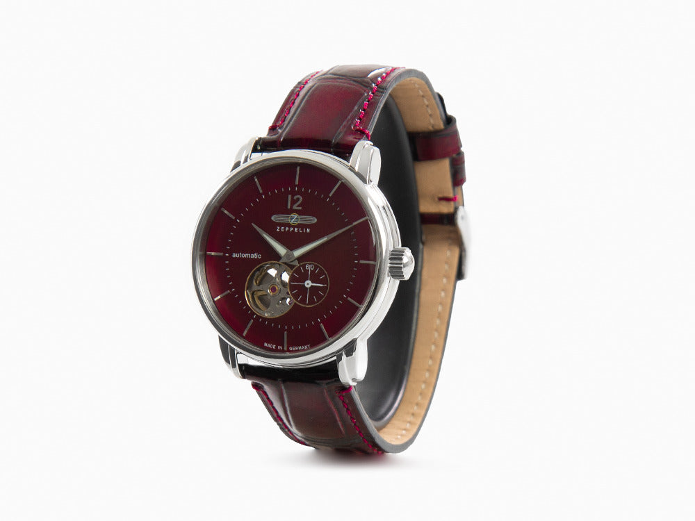 Reloj Automático Zeppelin LZ 120 Bodensee, Rojo, 40cm, Correa de piel, 8166-5