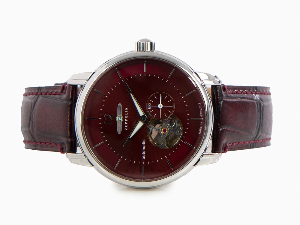 Reloj Automático Zeppelin LZ 120 Bodensee, Rojo, 40cm, Correa de piel, 8166-5