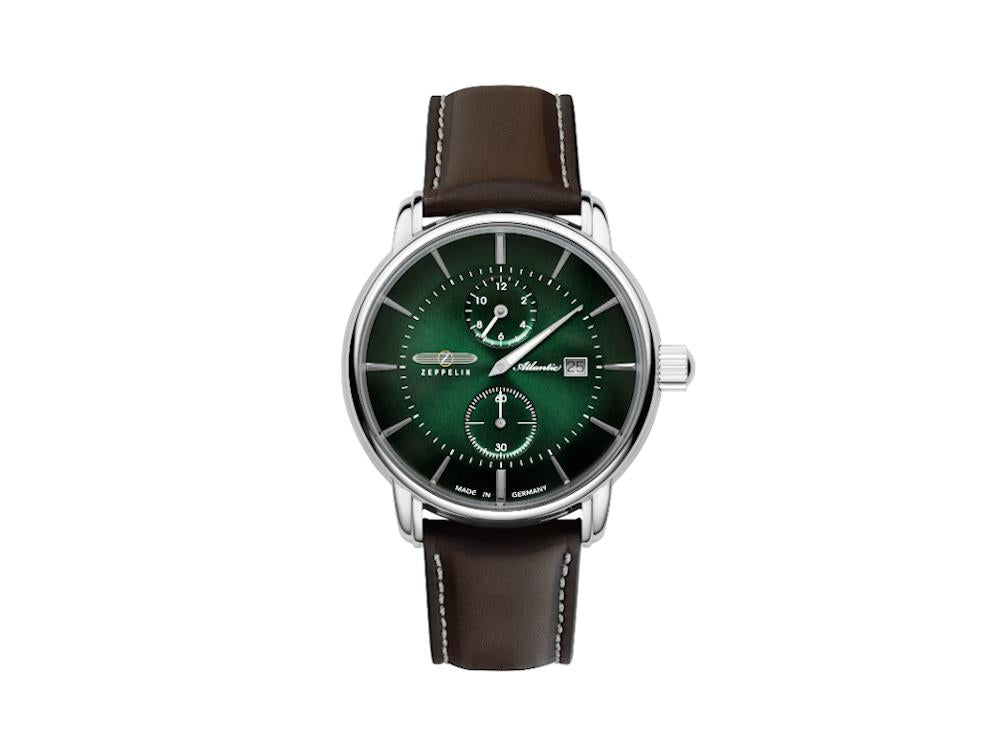 Reloj Automático Zeppelin Atlantic, Verde, 42 mm, Día, Correa de piel, 8426-4
