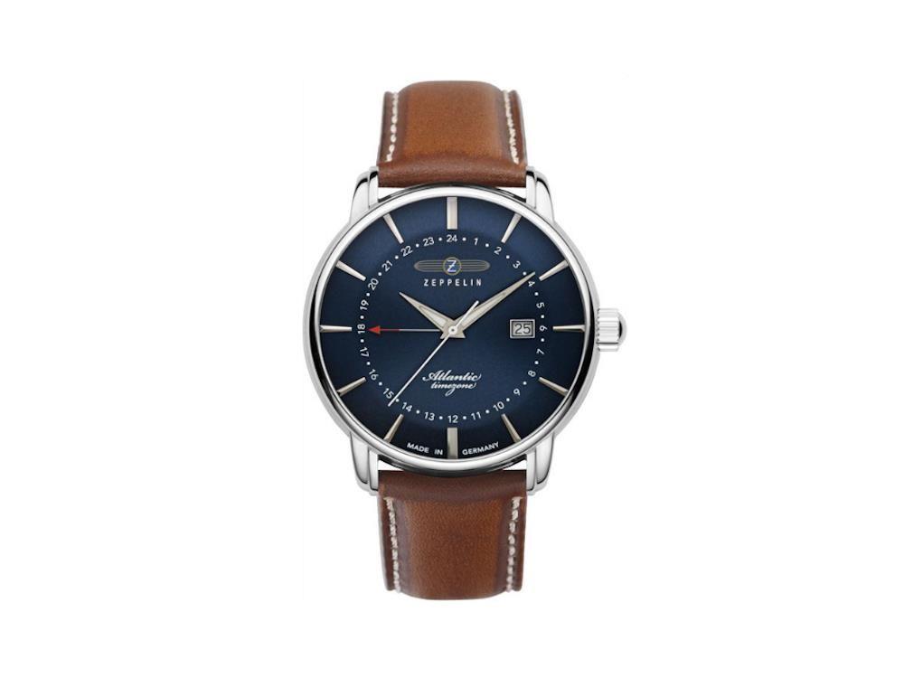 Reloj de Cuarzo Zeppelin Atlantic, Azul, 41 mm, Día, Correa de piel, 8442-3
