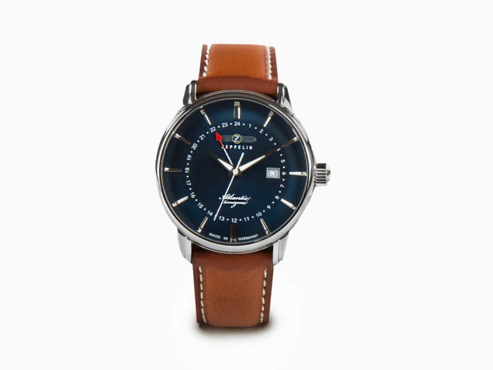 Reloj de Cuarzo Zeppelin Atlantic, Azul, 41 mm, Día, Correa de piel, 8442-3