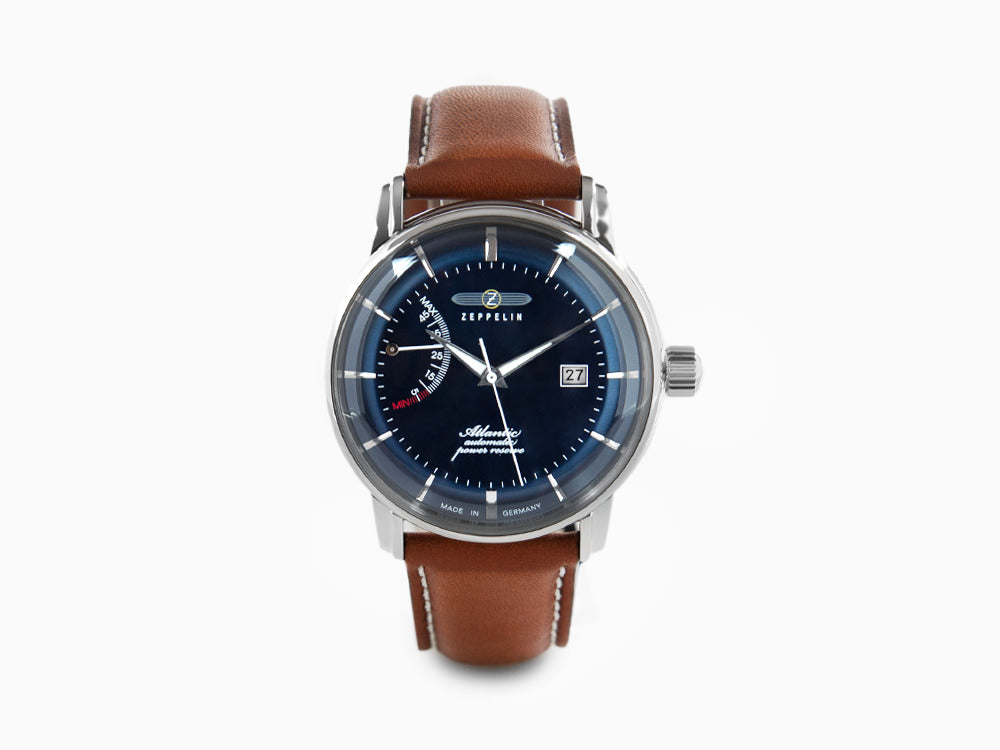 Reloj Automático Zeppelin Atlantic, Azul, 42 mm, Día, Correa de piel, 8462-3