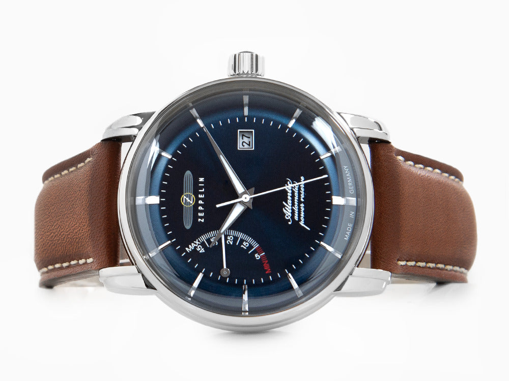 Reloj Automático Zeppelin Atlantic, Azul, 42 mm, Día, Correa de piel, 8462-3
