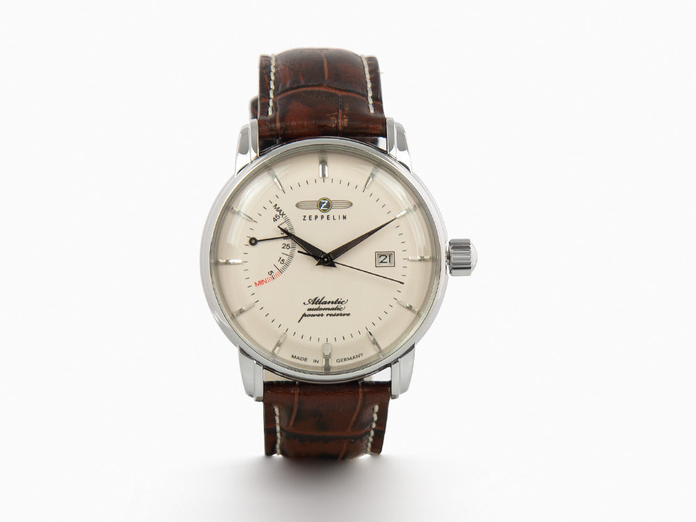 Reloj Automático Zeppelin Atlantic, Beige, 42 mm, Día, Correa de piel, 8462-5
