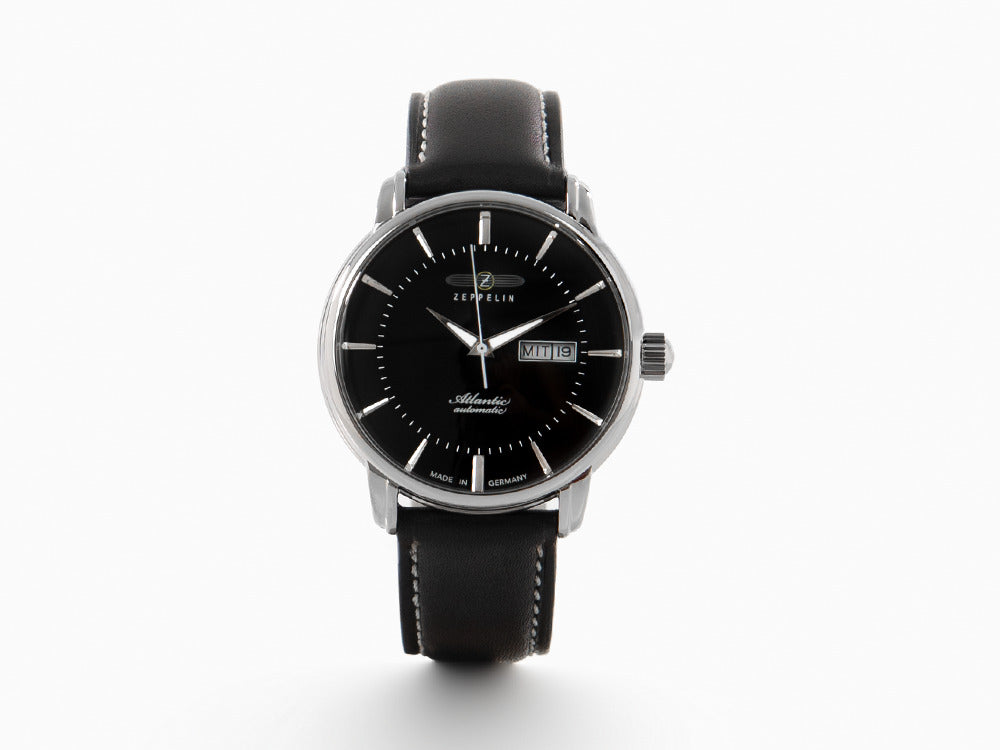 Reloj Automático Zeppelin Atlantic, Negro, 41 mm, Día y fecha, Piel, 8466-2