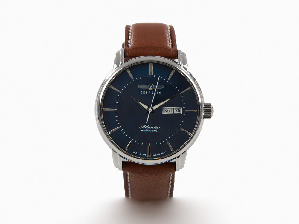 Reloj Automático Zeppelin Atlantic, Azul, 41 mm, Día y fecha, Piel, 8466-3