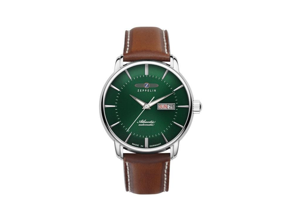 Reloj Automático Zeppelin Atlantic, Verde, 40 mm, Correa de piel, 8466-4