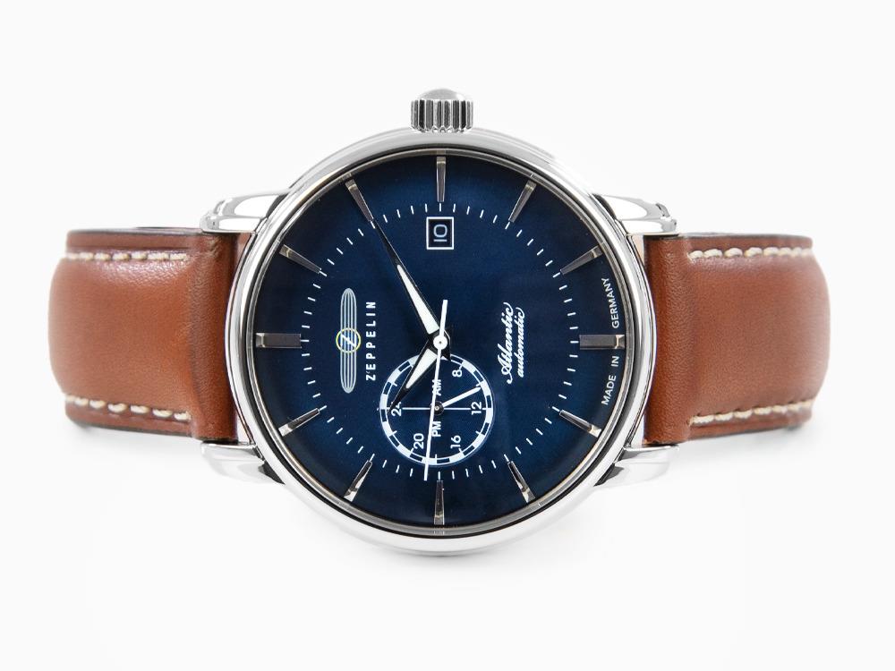 Reloj Automático Zeppelin Atlantic, Azul, 41 mm, Día, Correa de piel, 8470-3