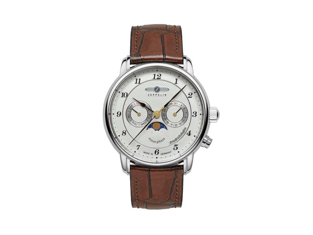 Reloj de Cuarzo Zeppelin Friedrichshafen Moon Phase, Blanco, 40 mm, 8536-1