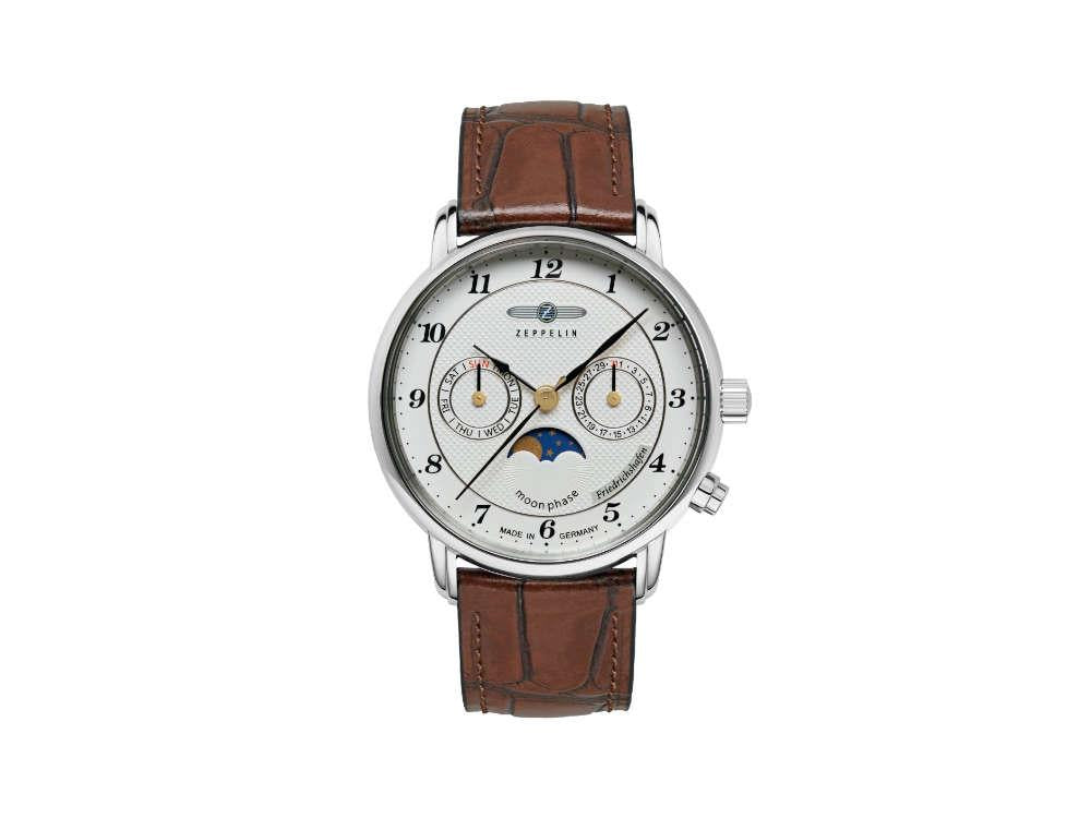 Reloj de Cuarzo Zeppelin Friedrichshafen Moon Phase, Blanco, 36 mm, 8537-1