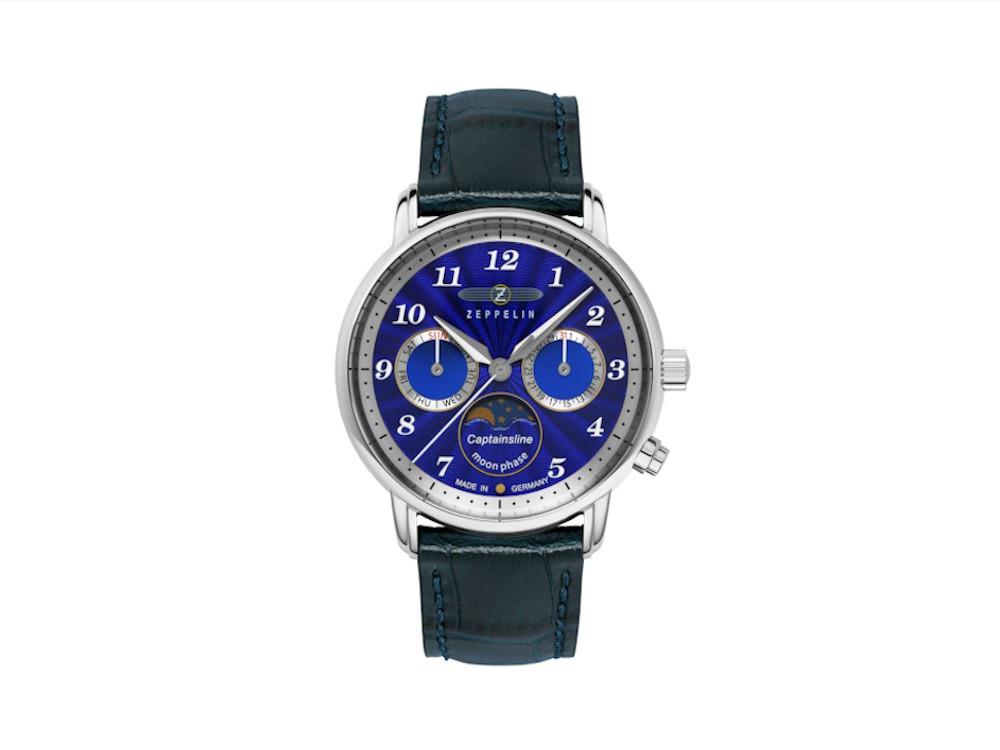 Reloj de Cuarzo Zeppelin Ultramarin Captain Line, 36 mm, Día, 8639-3