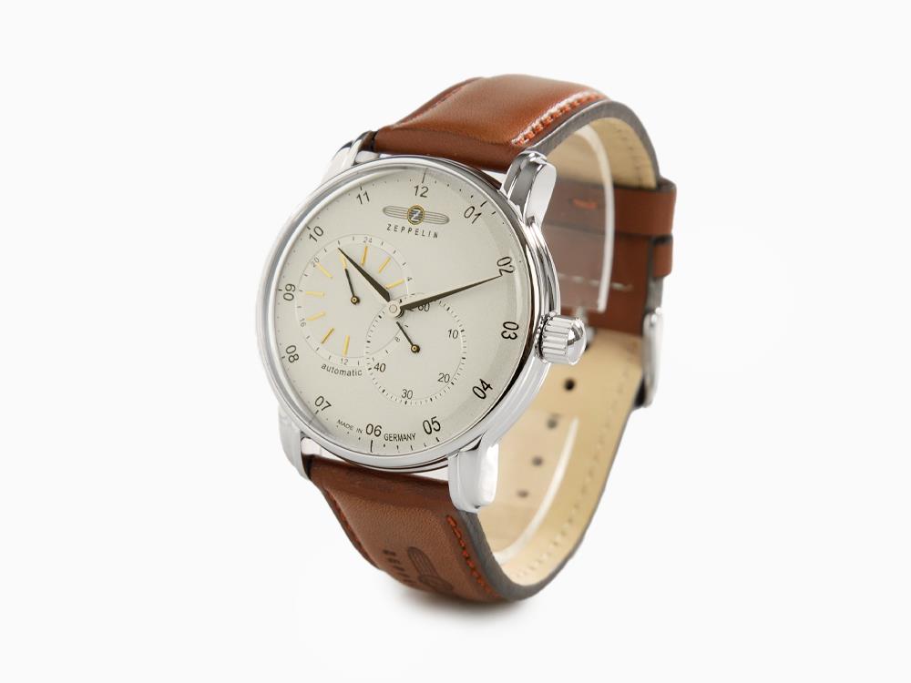 Reloj Automático Zeppelin Captain Line, Beige, 42 mm, Correa de piel, 8662-1