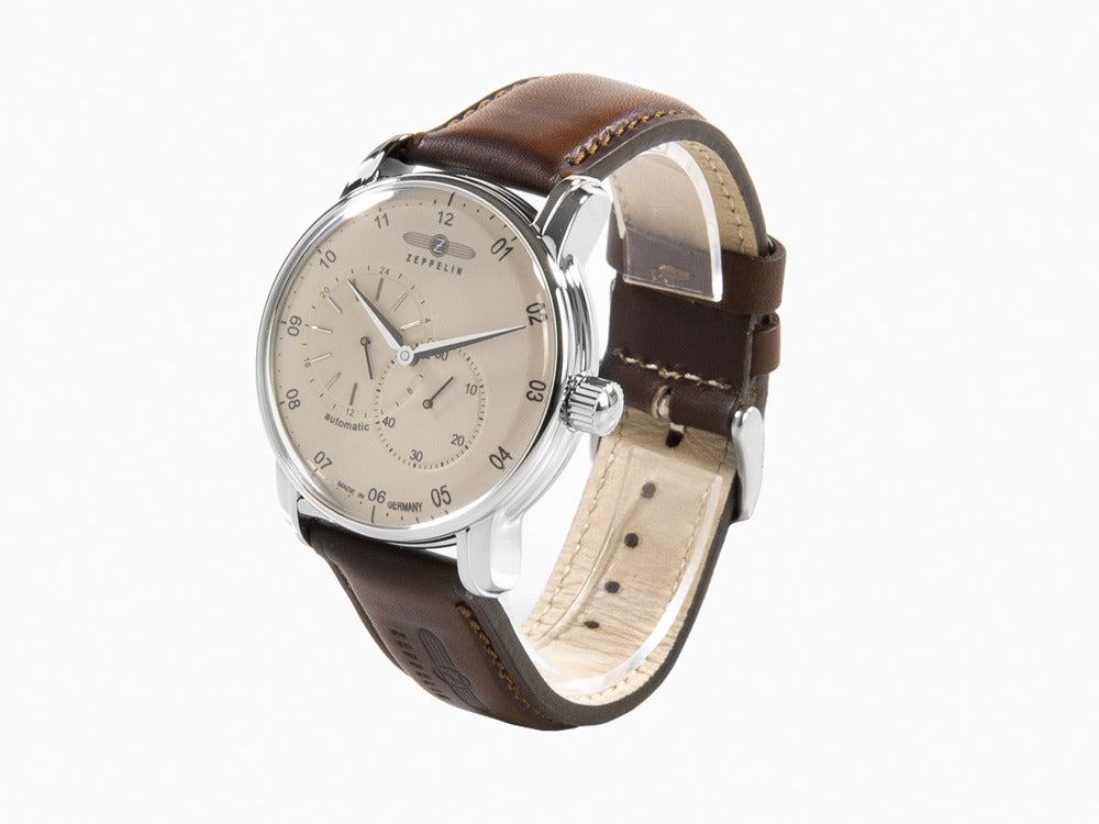 Reloj Automático Zeppelin Captain Line, Beige, 42 mm, Correa de piel, 8662-5