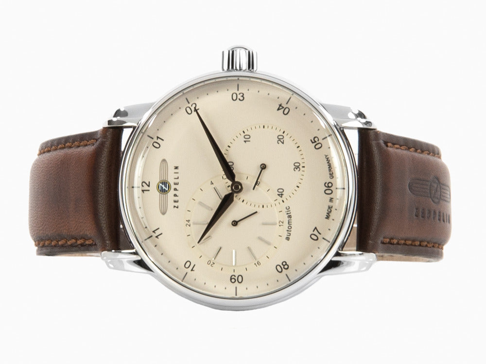 Reloj Automático Zeppelin Captain Line, Beige, 42 mm, Correa de piel, 8662-5