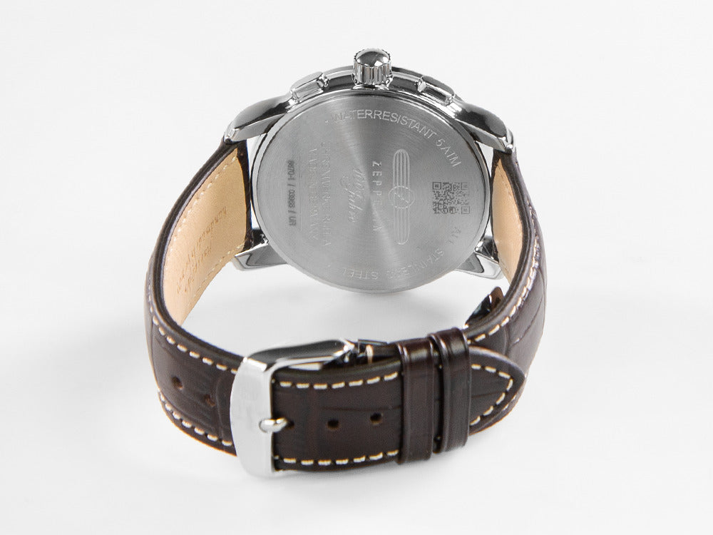 Reloj de Cuarzo Zeppelin 100 Years Zeppelin Ed. 1, Blanco, 42 mm, Día, 8670-1