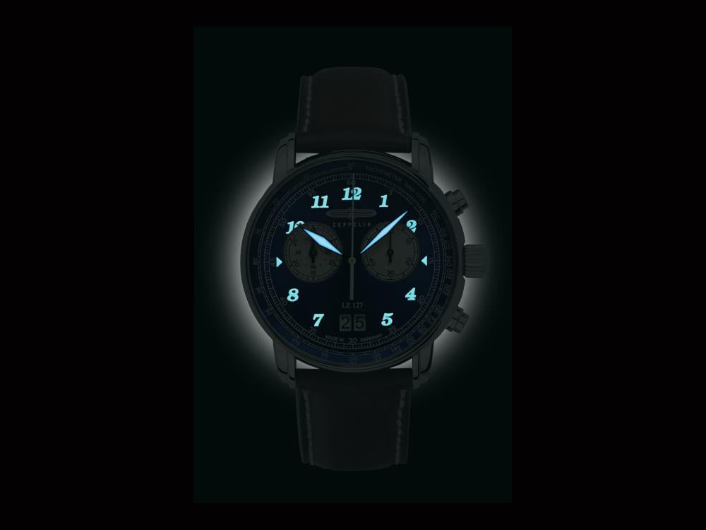 Reloj de Cuarzo Zeppelin LZ 127 Graf Zeppelin, Azul, 40 mm, Día, 8684-3