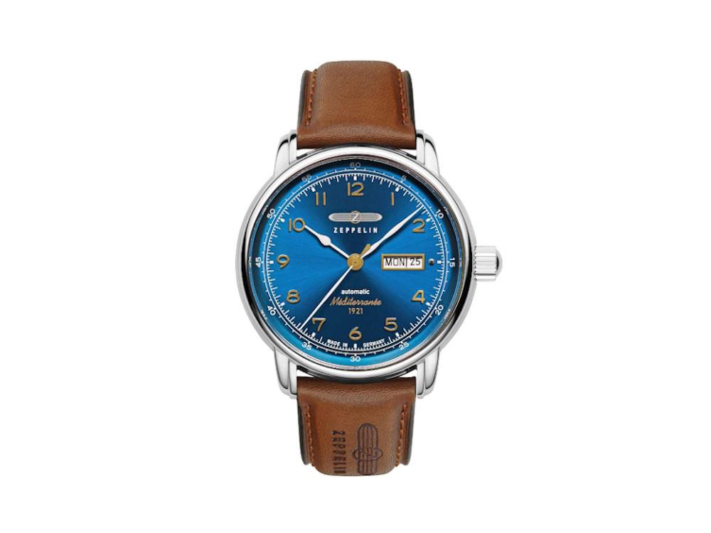 Reloj Automático Zeppelin Méditerranée, Azul, 40 mm, Día y fecha, 9664-3