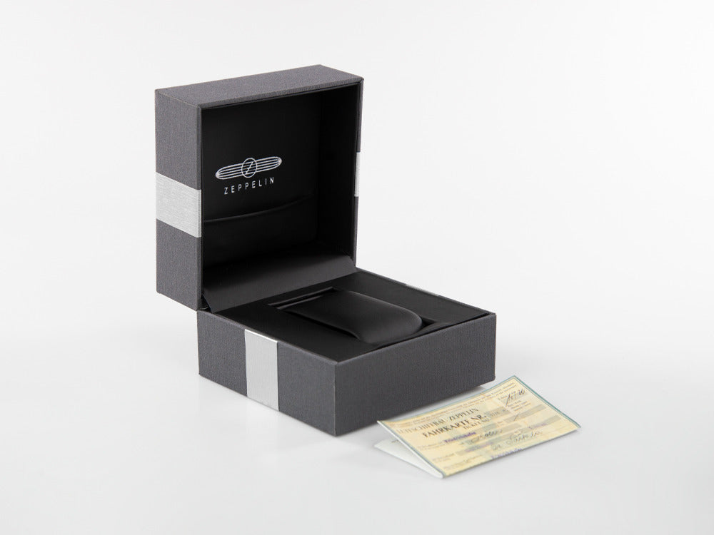 Reloj de Cuarzo Zeppelin 100 Years Zeppelin Ed. 1, Negro, 42 mm, Día, 7680-2