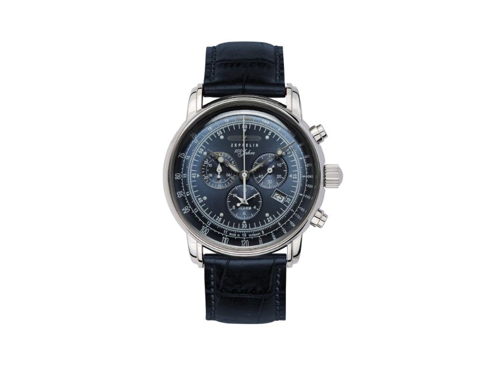 Reloj de Cuarzo Zeppelin 100 Years Zeppelin Ed. 1, Azul, 42 mm, Día, 7680-3