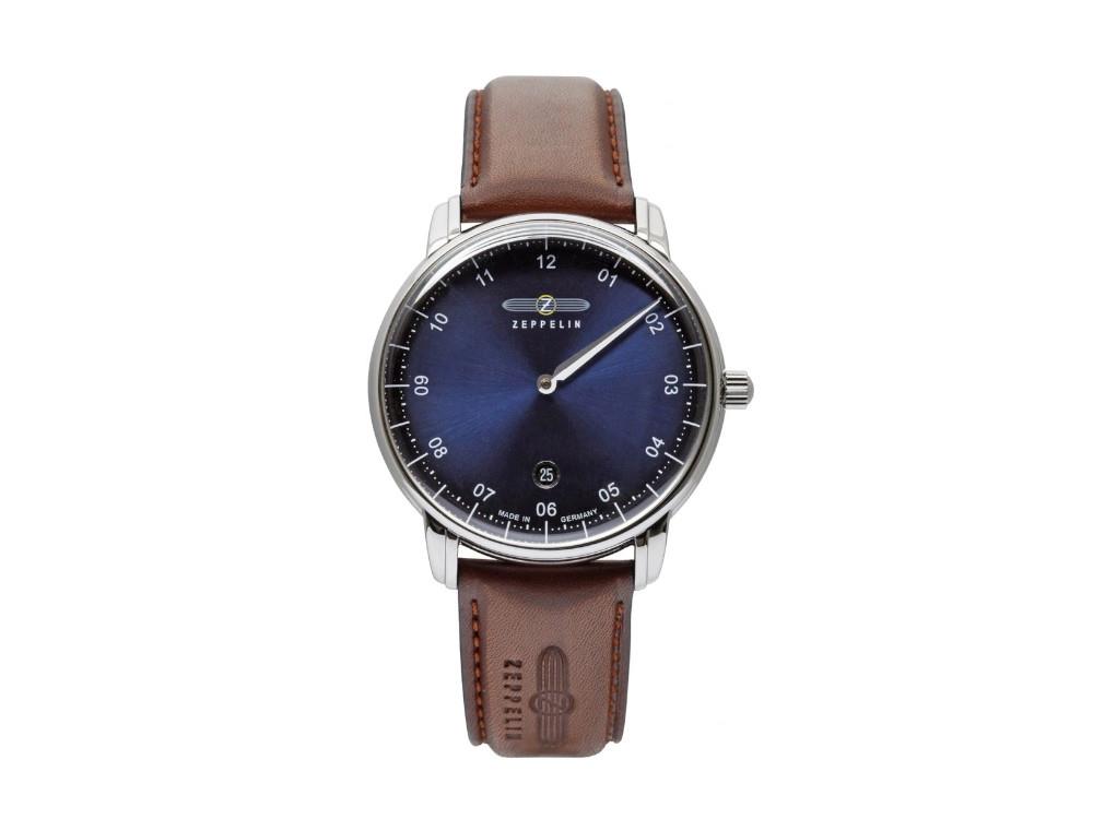 Reloj de Cuarzo Zeppelin Captain Line, Azul, 41 mm, Día, Correa de piel, 8642-3